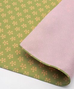 Furoshiki double-face Toki-iro con Rikyubai verde/rosa 45cm