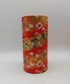 Porta tè in carta washi L – rosso con piante autunnali