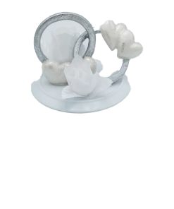 Fedi Nuziali in Resina con Decori Floreali Colore Argento- Gunthart